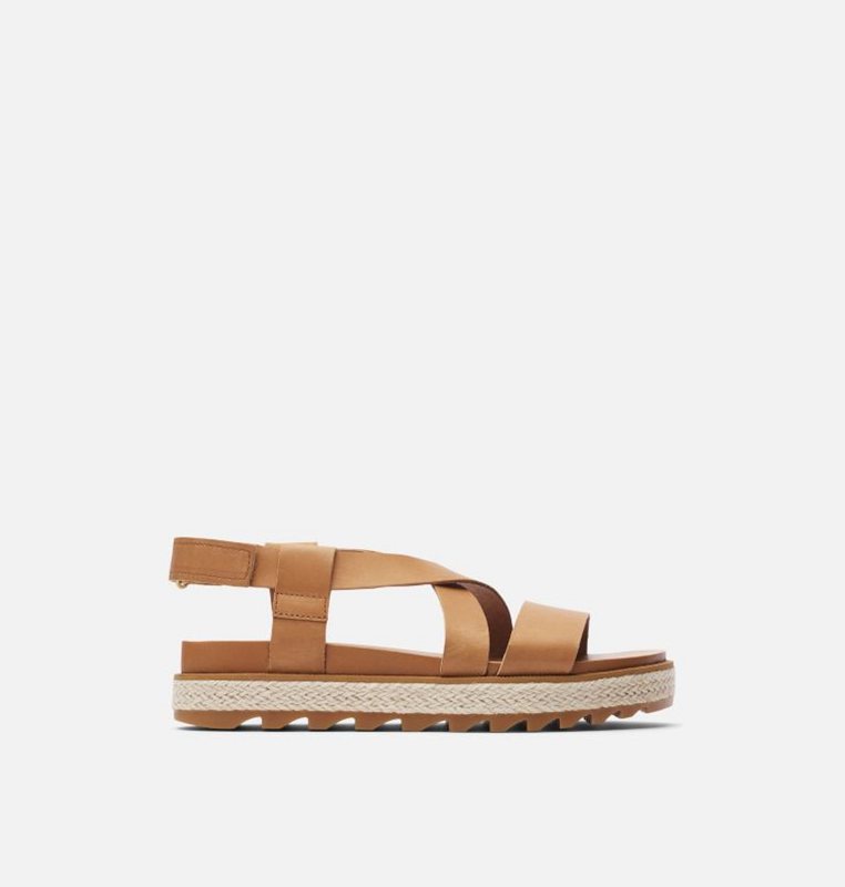 Sorel Kadın Roaming™ Criss Cross Jute Flat - Sandalet Kahverengi - 671-TXFIDY